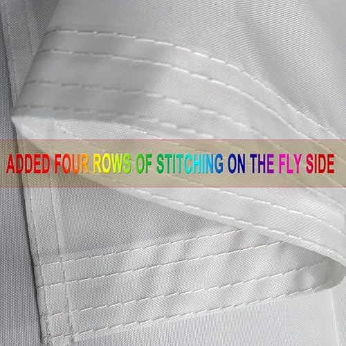 Miniatura 5 de Bandera de la India resistente de 2 x 3 pies, nailon Oxford 210D de más larga duración, chakra Ashoka bordado, cuatro filas con costura, extremos de