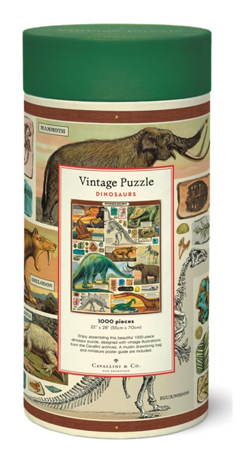 Cavallini & Co. Flora Dinosaurs Puzzle- 1000 Pieces