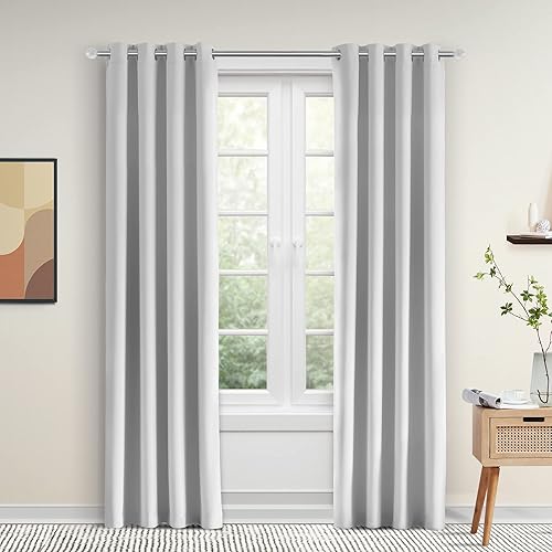 Miniatura 8 de SLEEP ZONE Cortinas opacas con aislamiento térmico para dormitorio, oscurecimiento de habitación, reducción de ruido, cortinas de ventana con ojales