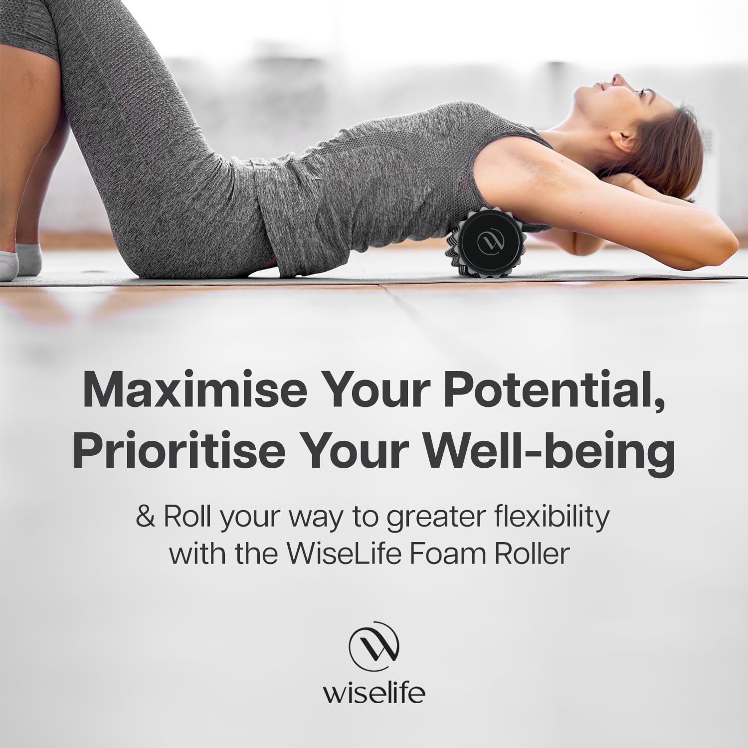 Wiselife Eco-Friendly Spikes Foam Roller | Premium Eva Foam | Light Weight & Travel-Friendly Foam Roller for Relieve Muscle Tightness, Soreness & Inflammation (Silver) 3