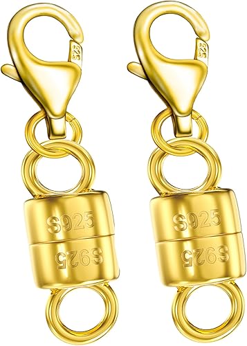 Miniatura 7 de Dailyacc cierres magnéticos para collares de langosta de plata 925 y cierres de seguridad en plata esterlina con convertidores de joyería de oro