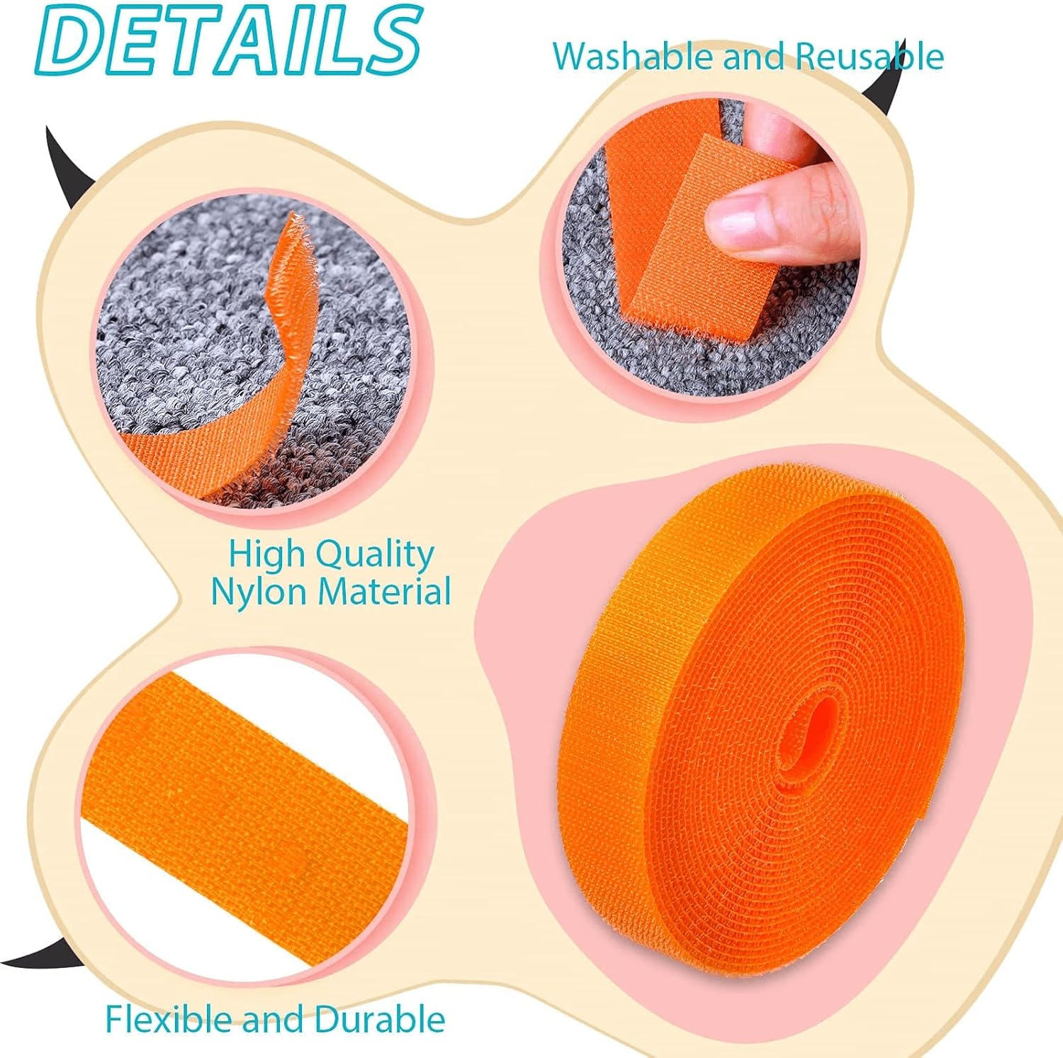 6 Rolls 100 Feet Carpet Marker Strips for Classroom, Mckanti Nylon Carpet Strips Carpet Spots Strips Floor Carpet Markers for Teachers Student Line up School Social Distance