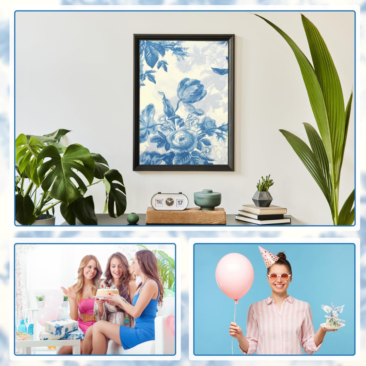 Benvo 20 Sheets Floral Print Tissue Paper 20 inch x 29 inch Decoupage Paper Decorative Tissue Gift Wrapping for DIY Art Craft Spring Wedding Birthday Baby Shower(Style B)