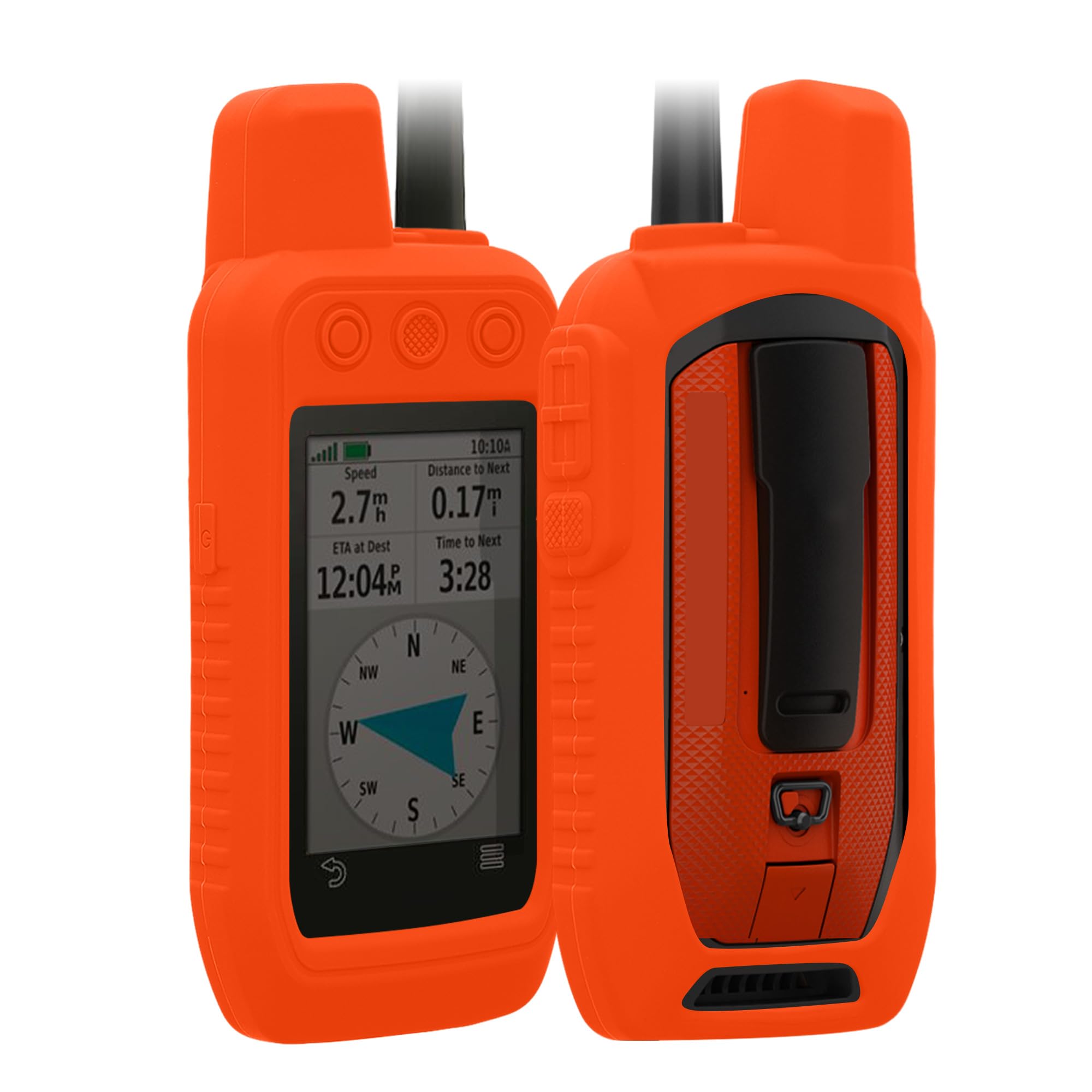 Housse Protection Silicone Garmin Alpha 10 - Étui Antichoc Orange Pour GPS Pédestre