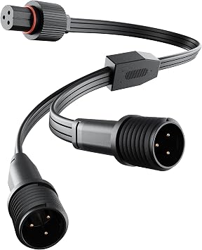 Y-Splitter for Govee Permanent Outdoor Lights/Lights Pro, Y-Shaped Extension Cable 1 Female to 2 Male Compatible with Govee H706A H706B H706C, H705A, H705B, H705C Black