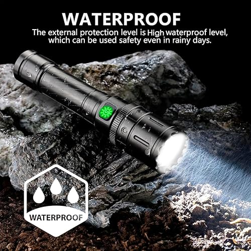 Miniatura 7 de X.Store Linterna de riel Picatinny de 5000 lúmenes, linterna Airsoft, linterna USB para montaje en riel, luz Picatinny recargable, 5 modos de