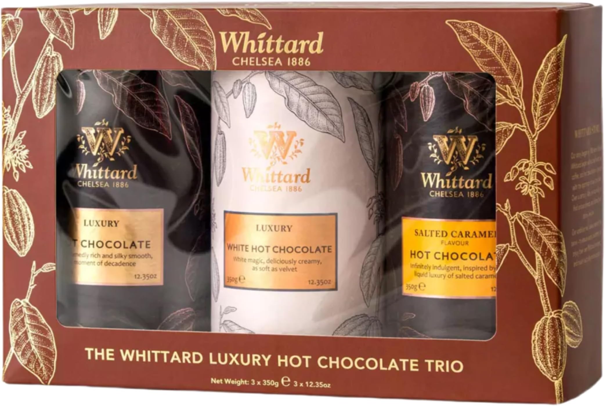 Whittard of Chelsea Luxury Hot Chocolate, 3 x 350g