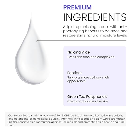 Ceramide Cream for Face - Natural Lipids Face Moisturizer for Barrier Repair Great for Mature Skin, HydraBoost (2 oz. / 60 gm)
