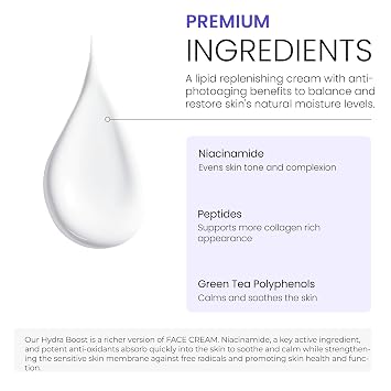 Ceramide Cream for Face - Natural Lipids Face Moisturizer for Barrier Repair Great for Mature Skin, HydraBoost (2 oz. / 60 gm)