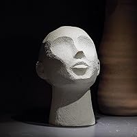 LCdecohome Resin Thinker Statue - Abstract Human Head Bust Sculpture Shelf Decor for Living Room Office 7.25x6.25x8.5 Inch