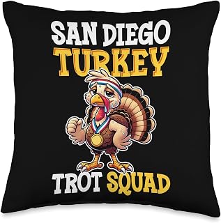 San Diego Turkey Trot Squad Throw Pillow