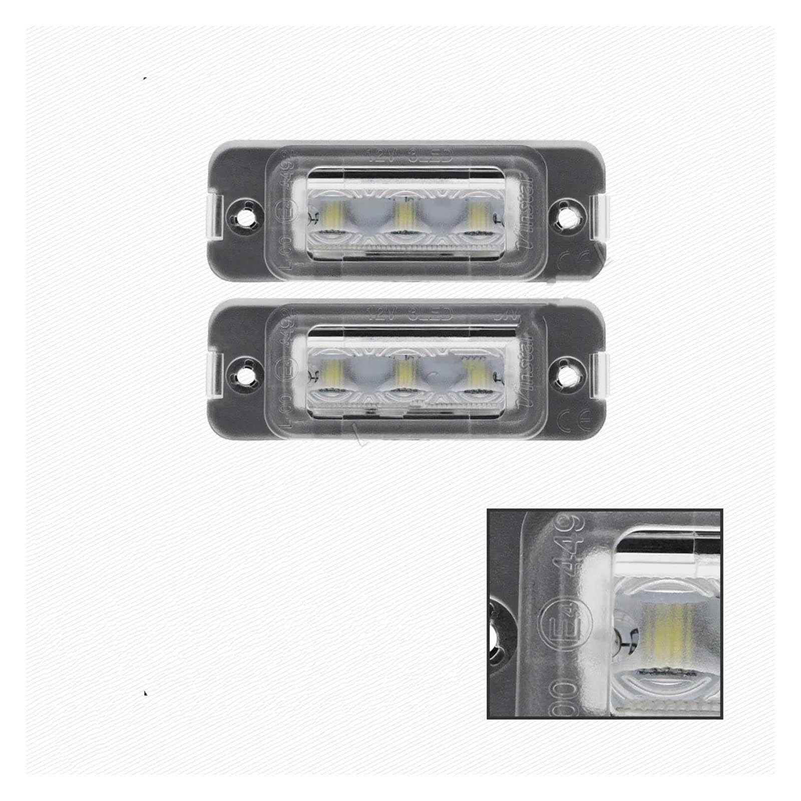 Luce targa per Benz Classe ML W163 W164, Classe GL X164, Classe R W251 (versione benzina). 2 luci LED per targa senza errori.