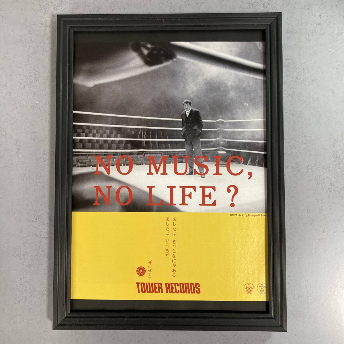 Amazon.co.jp: 額装品 寺山修司 タワレコ A4サイズ額入り NO MUSIC NO 