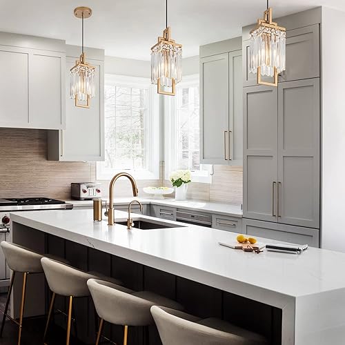 Miniatura 4 de lighceac Moderna lámpara colgante plateada para isla de cocina y comedor, lámpara industrial pequeña colgante de cristal para dormitorio, entrada,