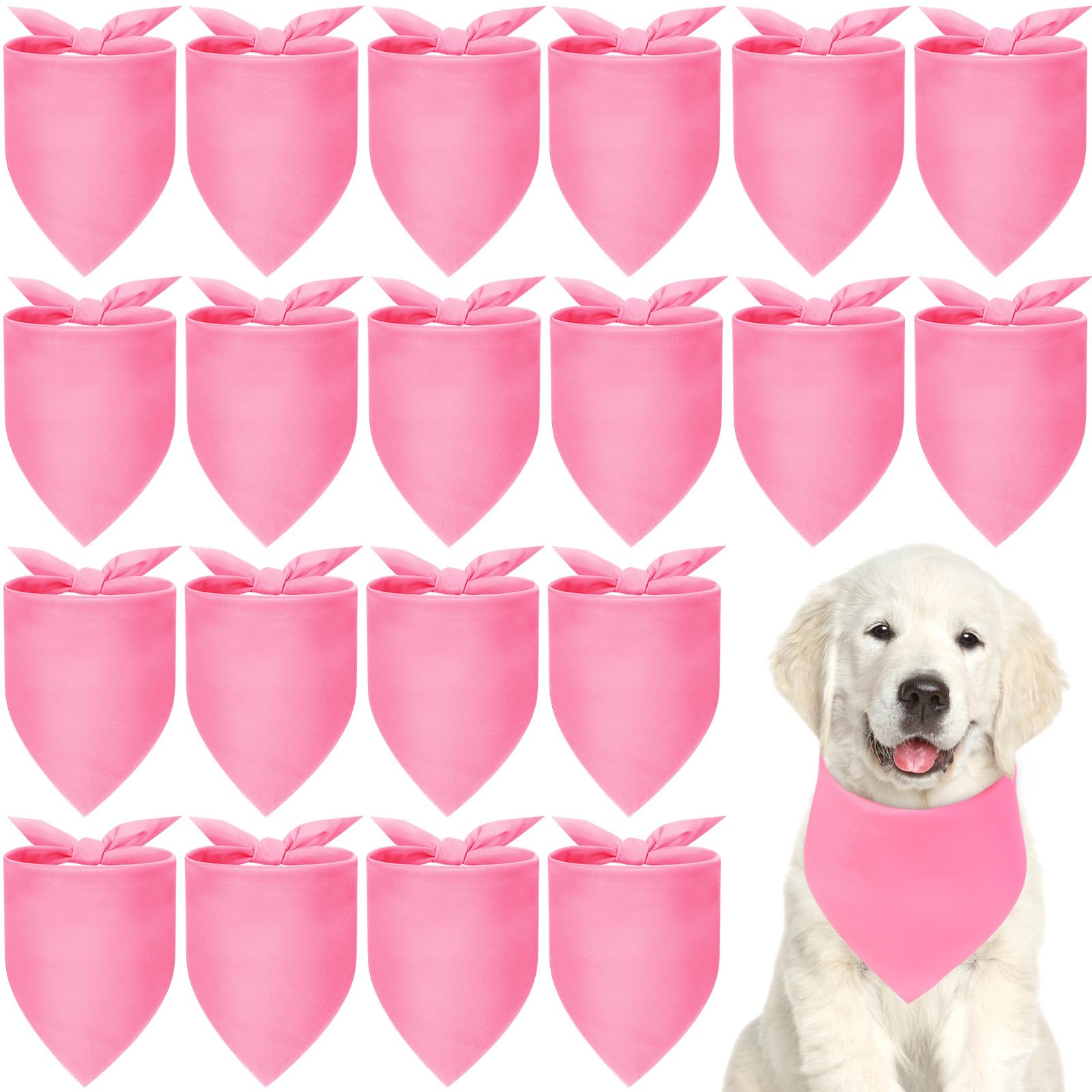 TPDRKOWJX Dog Bandanas， 20 Pcs Sublimation Blank Bandanas Plain for Dogs Heat Transfer Triangle Bibs DIY for Puppy Cat Pets Birthday Costume Accessories Party Decoration (Pink,Small)(Pink)