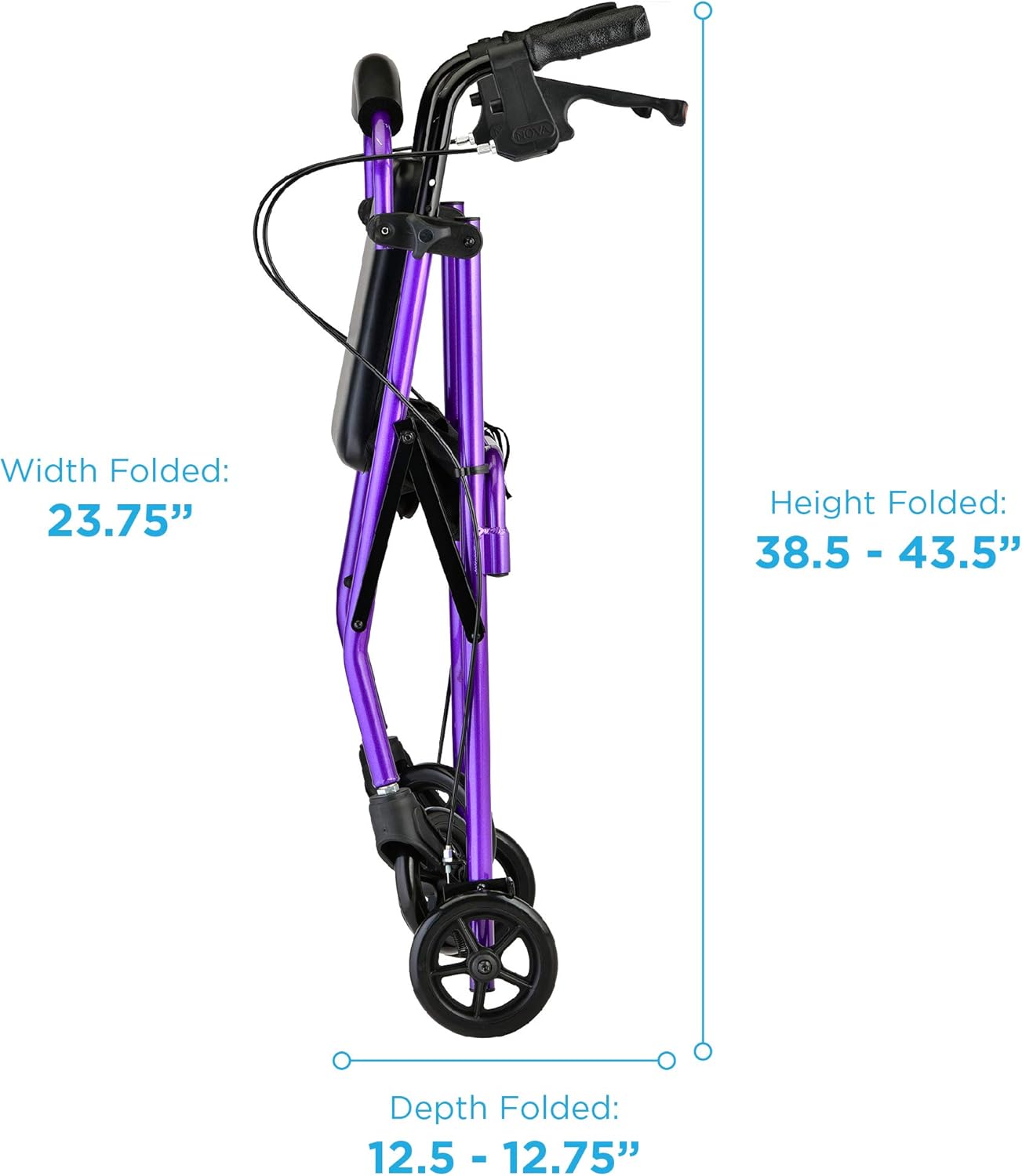 NOVA Vibe 6 Rollator Walker, Purple : Health & Household