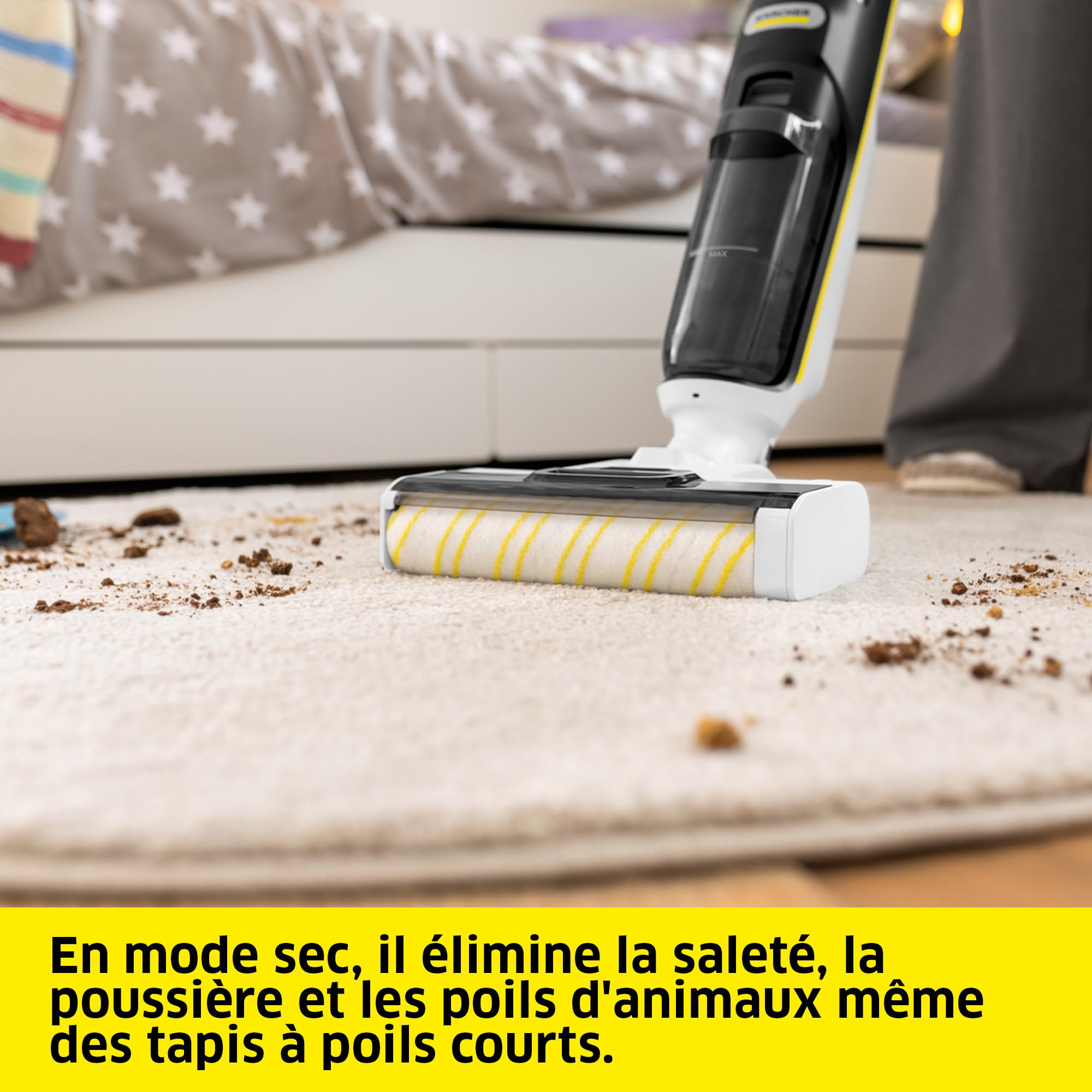 KÄRCHER Aspirateur-Laveur sans Fil FCV 3, avec 3 Modes de Nettoyage, autonomie de la Batterie : Environ 30 Min, Surface de Nettoyage par Charge de la Batterie : Environ 130 m²