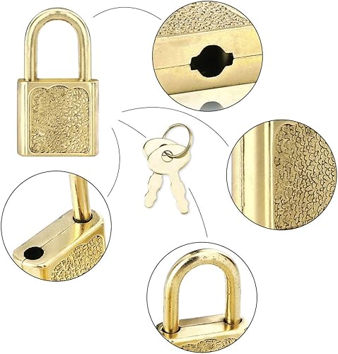 Miniatura 5 de 10pcs Mini lindo diario candados oro pequeño equipaje cerraduras con llaves para decoración de cajas de joyería