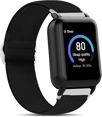 Compatible for 3Plus Vibe Plus Band, Lamshaw Stretch Elastics Nylon Adjustable Replacement Strap Accessories Compatible for 3Plus Vibe Plus/Vibe +/Vibe Lite/Vibe Pro/Vibe+ Gen 2/Vibe Plus Gen 2 Smartwatch (Black)