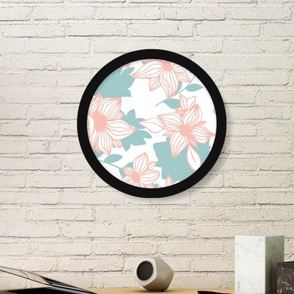 Peinture de fleur Curaçao bleu sur cadre photo en bois rond noir Medium