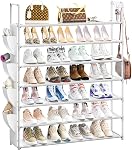 Shoe Rack 7 Tier Black Shoe Organizer Shoe Storage 28-35Pairs Shoe Rack for Closet Entryway Space Saving Shoe Shelf Tall Shoe Stand Bedroom Garage Door