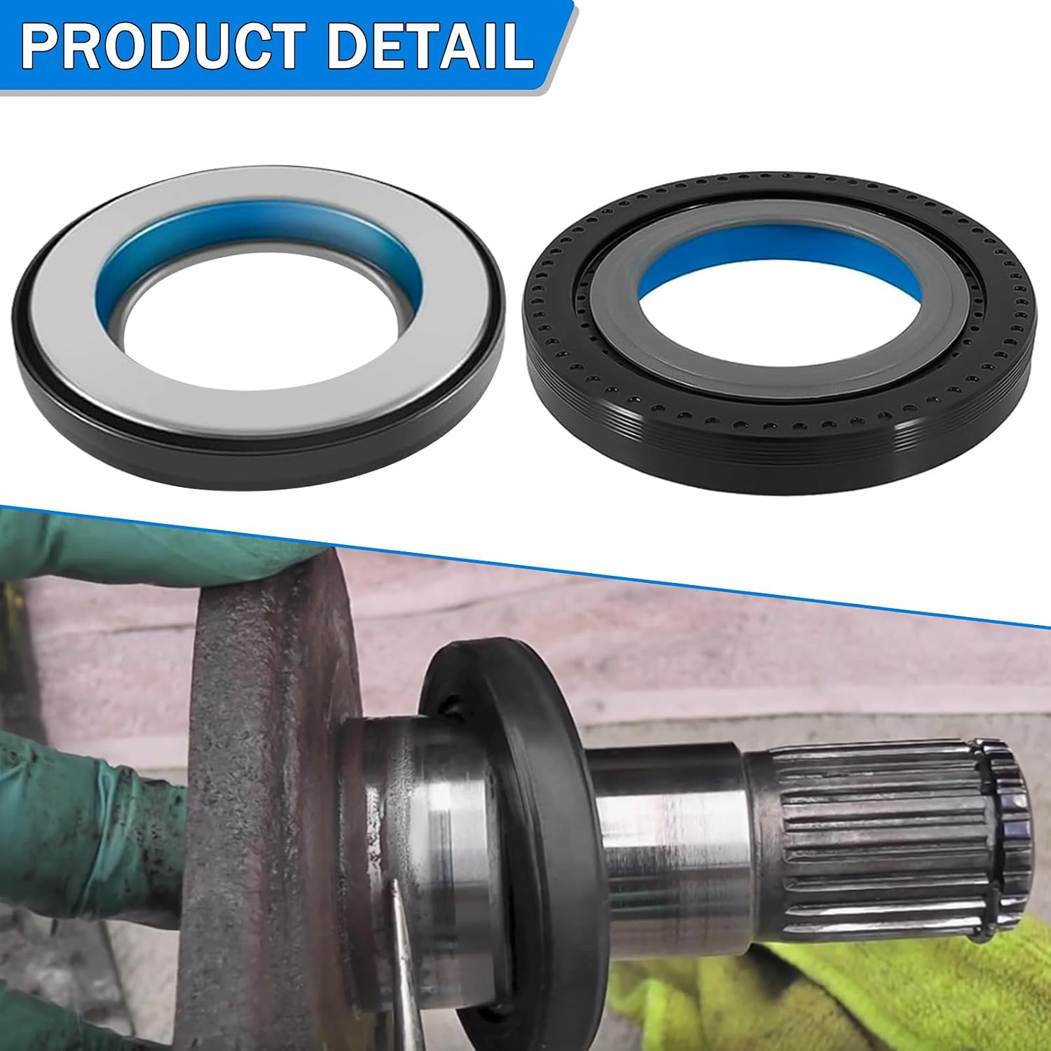 Front Axle Seals & Greasable U Joint Kit Compatible with F-250/F-350 Super Duty 2005-2014, Replace# 2017426 2023068
