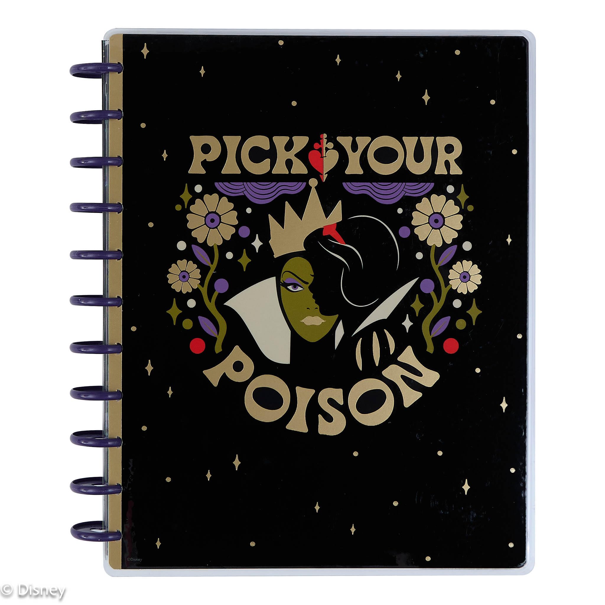 Happy Planner Disney Disc-Bound 12-Month Planner, Jan.–Dec. 2025 Daily, Weekly, and Monthly Planner, Big Size, Vertical Layout, Disney’s Good vs Evil, 12 Dividers, 8.5" x 11"