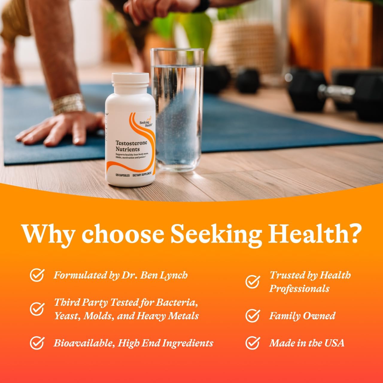 Seeking Health Testosterone Nutrients - Healthy Hormonal Balance for Men & Women† - Supports Muscle, Energy & Memory† - Supports Sperm Health & Motivation† - 120 Capsules - Image 6