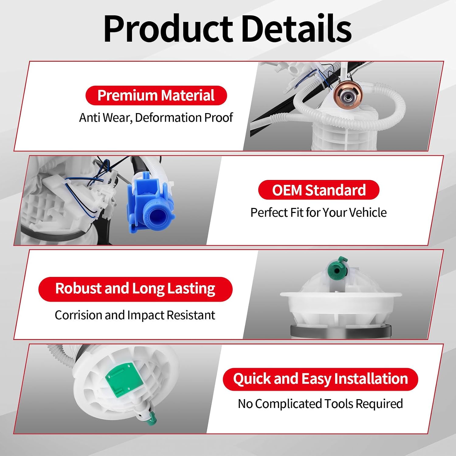 16112755084 Fuel Filter w/Level Sensor Fits for 2007-2015 MINI Cooper S JCW Clubman R55 R56 R57 R58 R59 1.6L Passenger Side Fuel Pump & Sending Unit Replace# 16-11-2-755-084 16-11-2-755-085