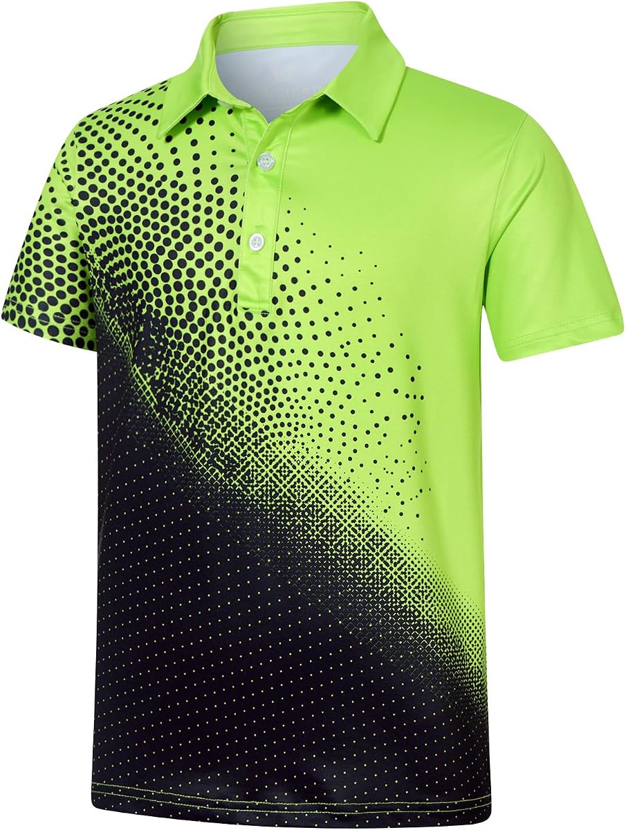 Boys Polo Shirts Dry Fit Performance Golf Short Sleeve Casual School Uniform Size 5-14