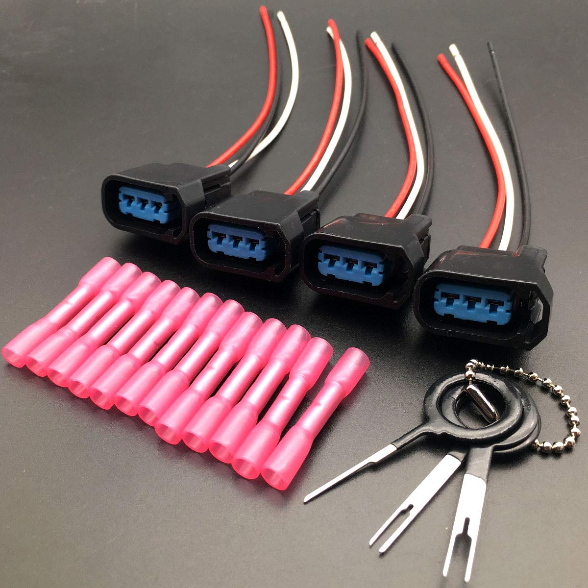 Aokus SET 4 Ignition Coil Connector Plug pigtails work For HONDA CIVIC CRV S2000 ACURA RSX K Series