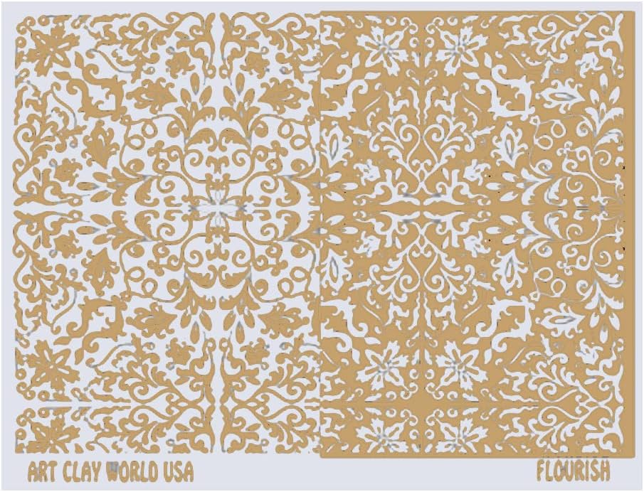 Art Clay World USA Low Relief Texture Flourish 1 Pc.