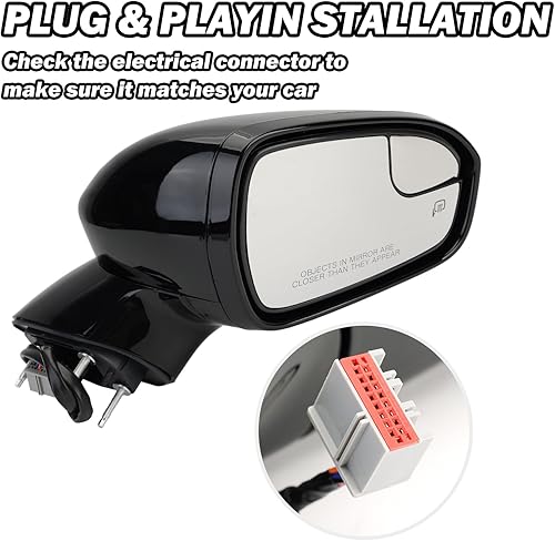 Miniatura 5 de Espejo lateral derecho del pasajero para Ford Fusion Sedan S SE híbrido 2013 2014 2015 2016, espejo eléctrico con calefacción, luz de señal en la