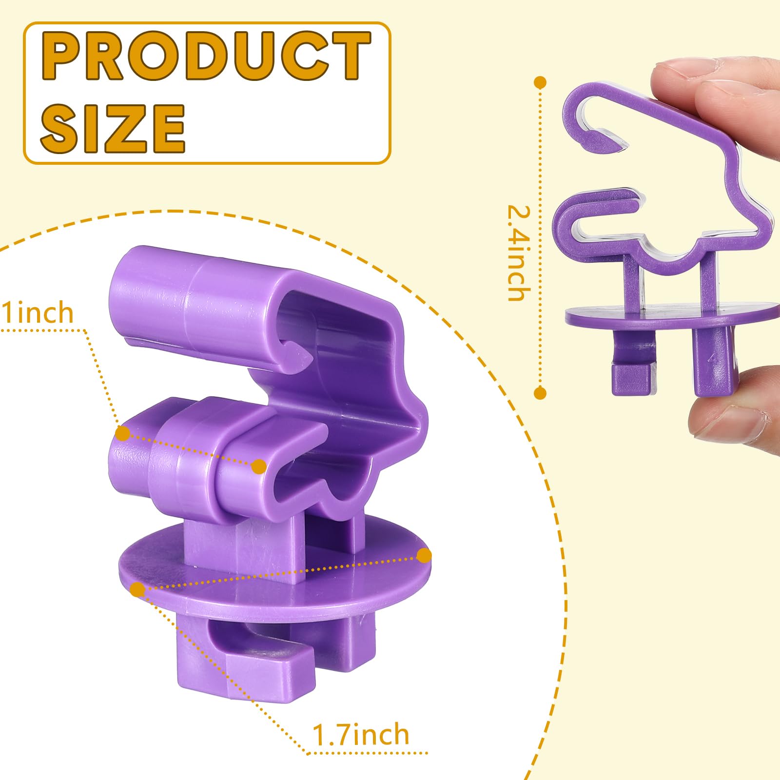 Geiserailie 200 aisladores de postes en T, postes de valla eléctrica, aisladores de valla eléctrica, alambre estándar de ajuste cómodo, clips de poste en T para ganaderos agrícolas (morado)