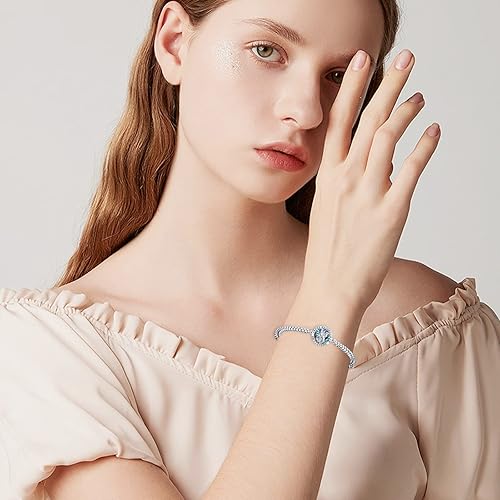 Miniatura 4 de Pulsera unisex de San MiguelCristóbalBenedictoJudeJoséGuadalupeÁngel de la GuardaSanta Muerte Pulsera de plata de ley 925 con cadena de doble