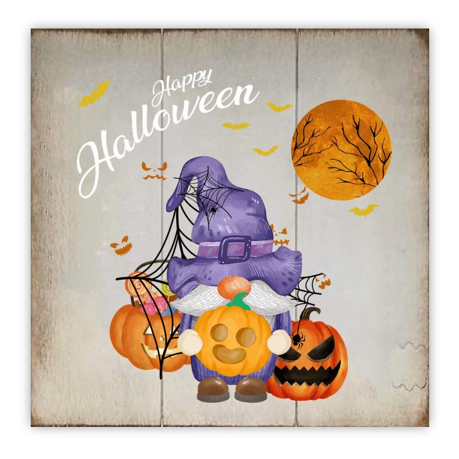 Panneau Halloween bois décoration murale réutilisable pour salon