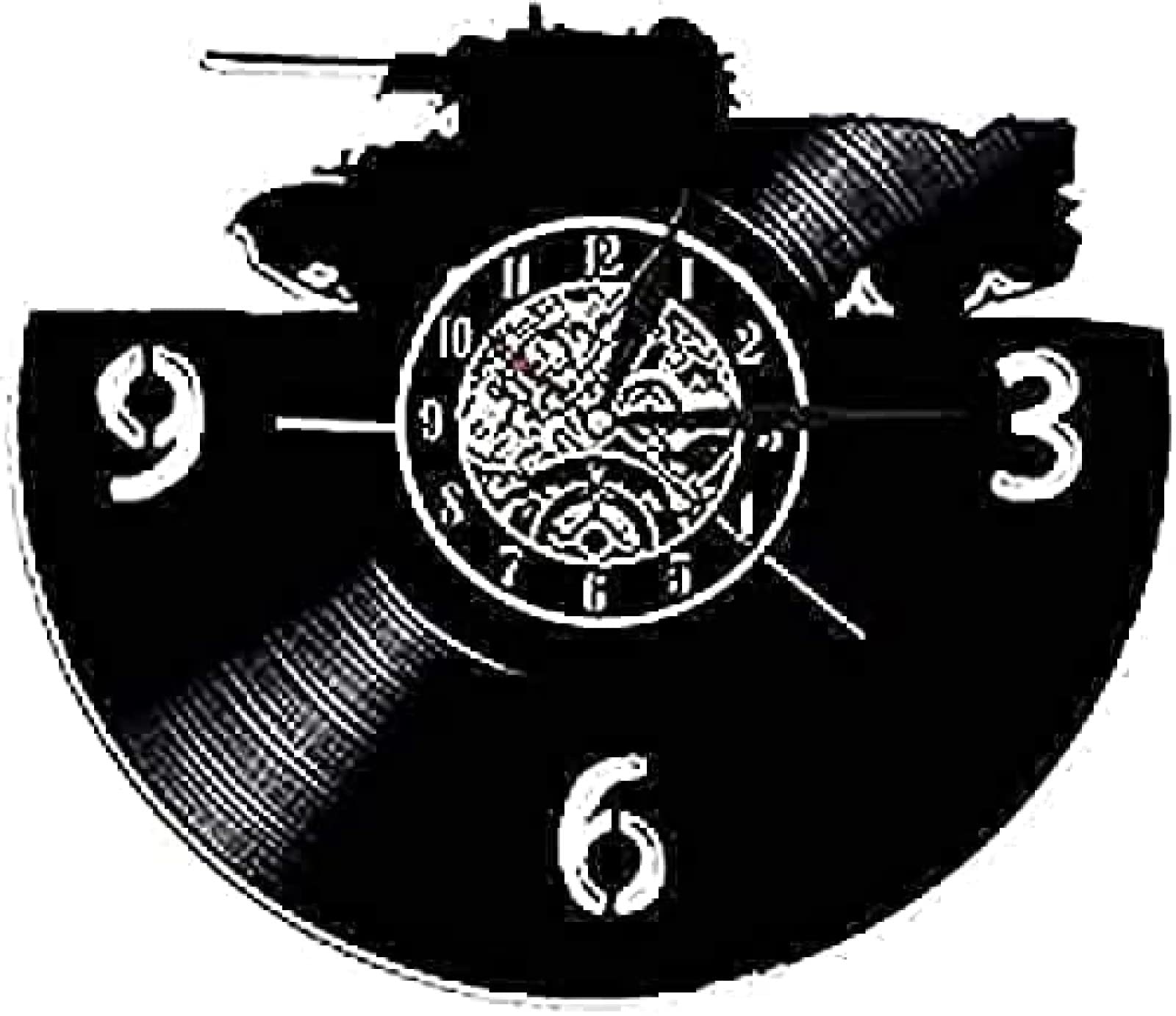 Horloge murale T-34 char de combat avec LED de 30cm pour décoration salon