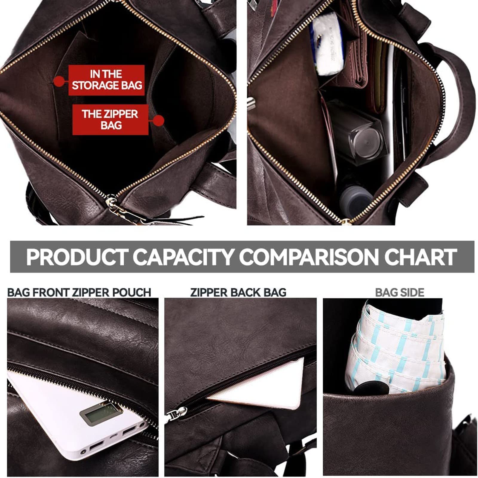 Sac à dos tendance en cuir pour femme - Grand sac à dos de designer pour voyage - Sacs à bandoulière tendance pour femme - Sac à dos messager en cuir, bleu marine, taille unique
