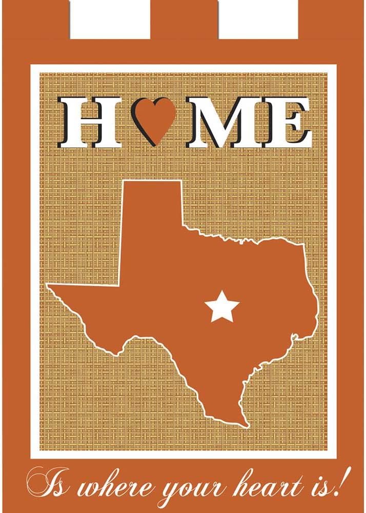 Magnolia Garden Orange Texas Home Where Your Heart 42 x 29 Rectangular Burlap Double Applique Large House Flag