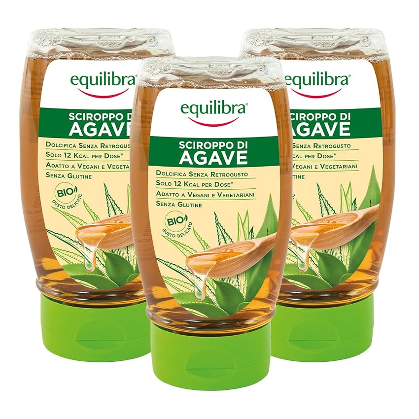 Immagine del prodotto Equilibra Integratori Alimentari, Sciroppo D'Agave, da Usare come Dolcificante per Bevande o Ingrediente per Dolci e Dessert, Bio e Senza Glutine, Gusto Delicato, 3 Pezzi da 350 g