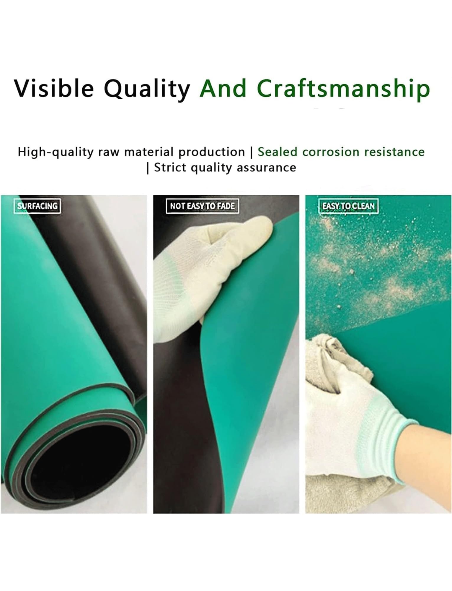 Antistatische Matte, Schweißmatte aus PVC ESD für Werkbank, grün, verschiedene Größen (80x100x0.3cm/32x39x0.12in)