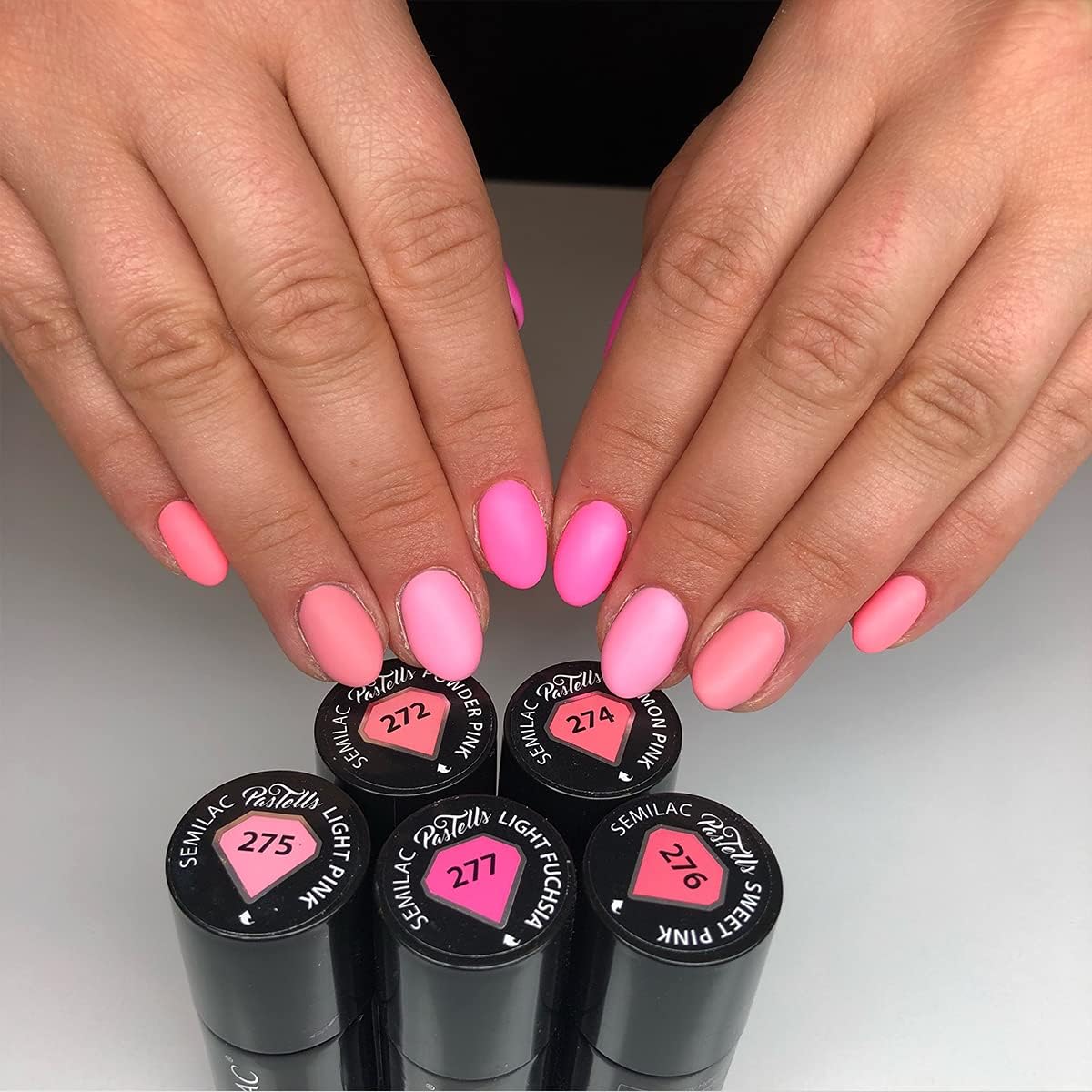 SEMILAC Gel Nail Polish 277 Light Fuschia, Full Coverage Gel Polish, Soak Off Easy To Use LED/UV Nail Lamp - Image 4