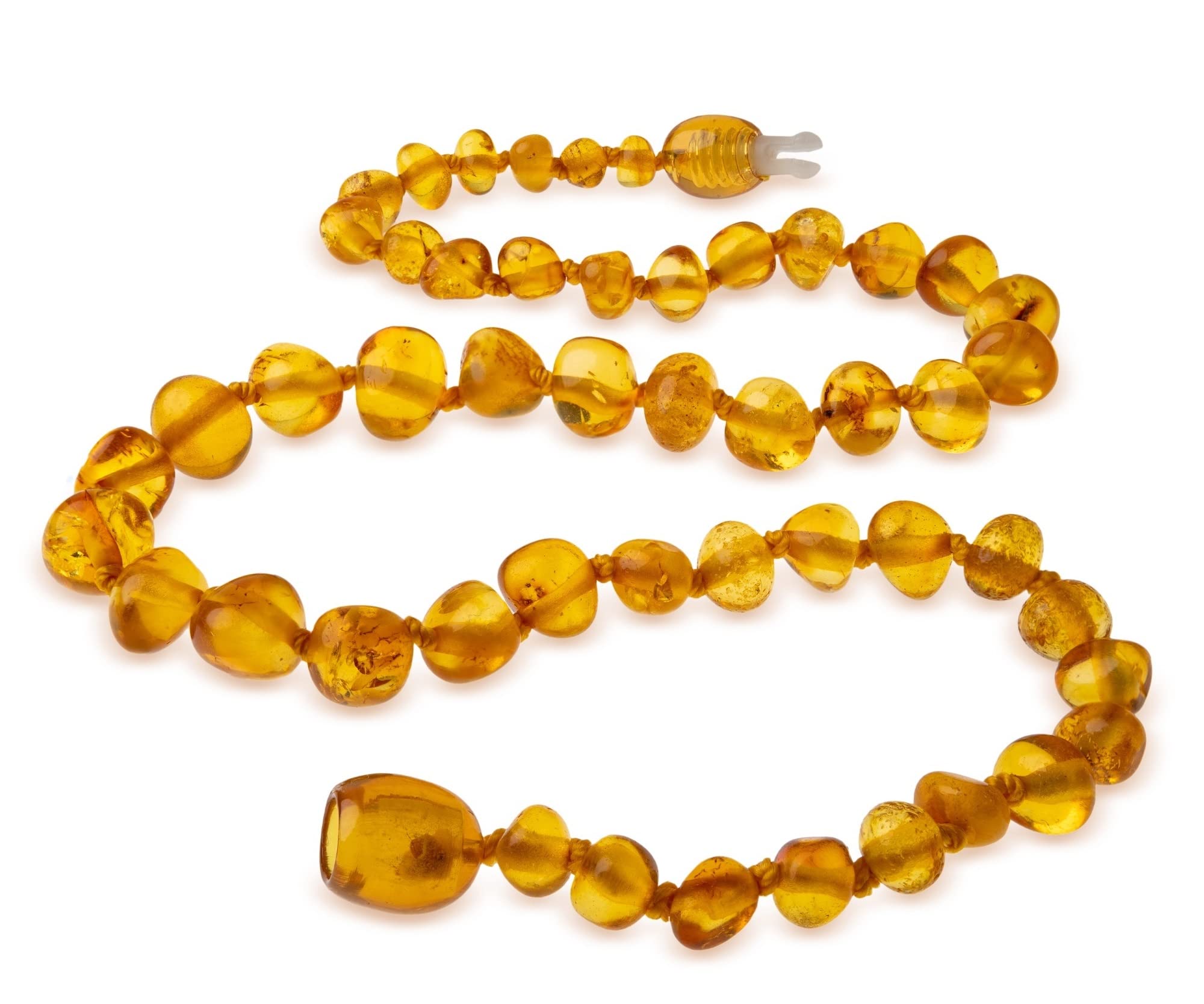 primoyoHoney Amber Necklace with Clasp - 100% Handmade - Genuine Baltic Amber - Length 32cm