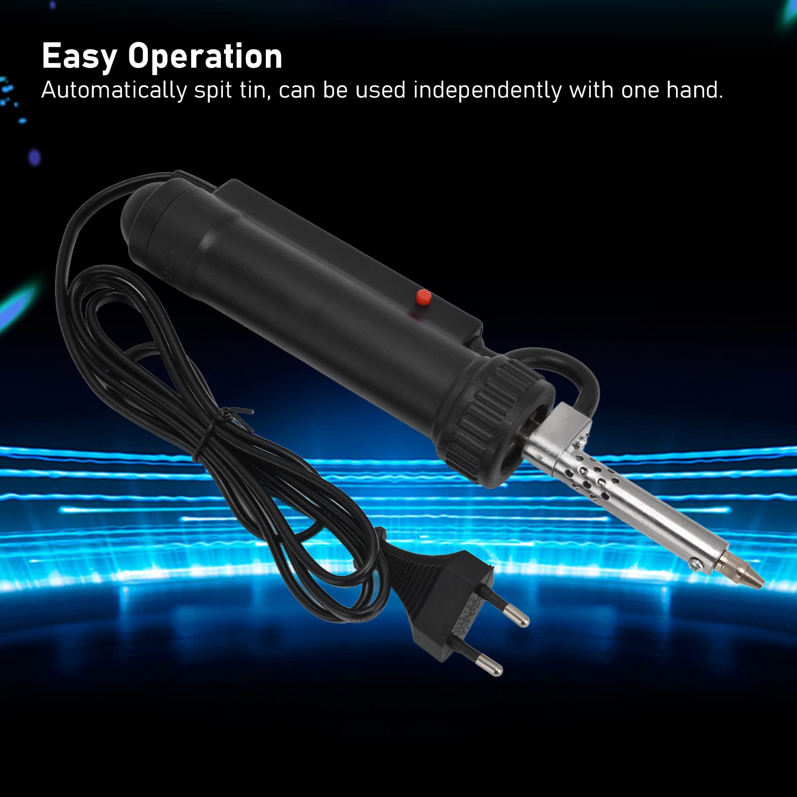 Pistola desoldadora automática, ventosa de soldadura AC220V 30W con enchufe de la UE, bomba desoldadora eléctrica, juego de herramientas de soldadura de pistola de hierro portátil con barra de acero y