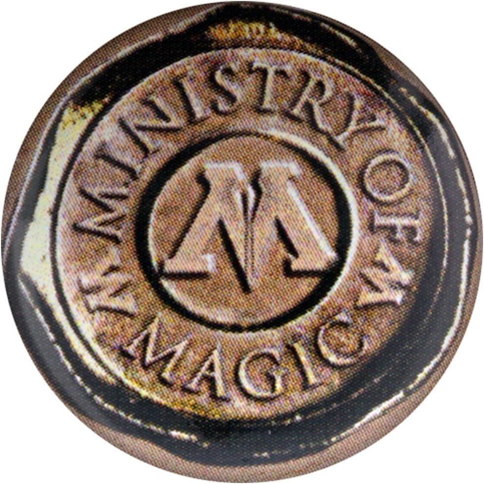 Warner Bros Harry Potter Ministry Of Magic Seal Button Badge, Brown