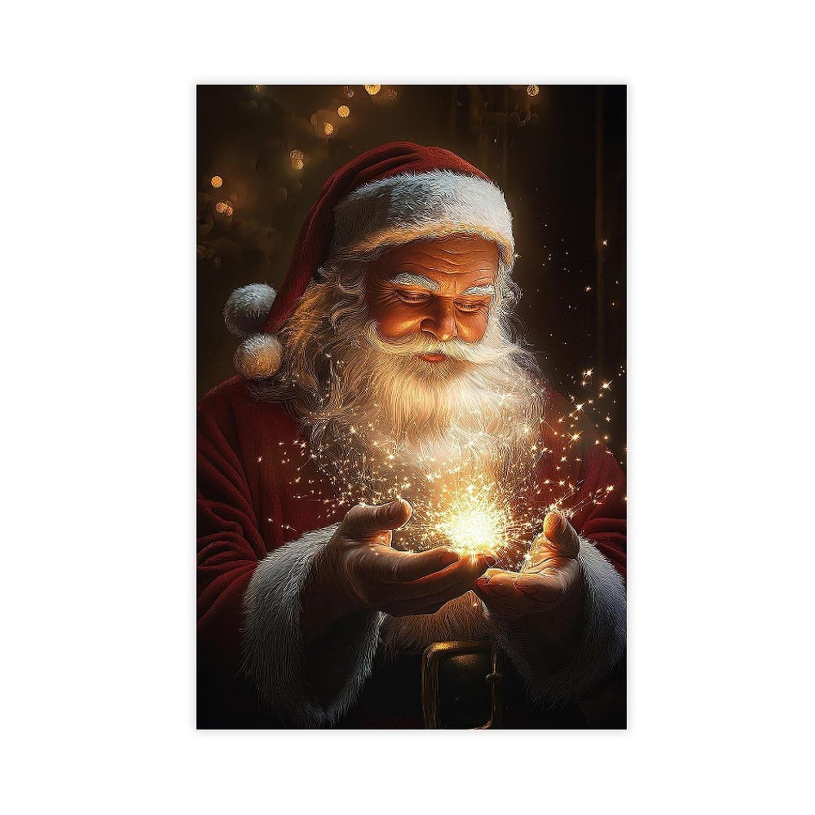 Bareronor Vintage Santa Claus Canvas Poster for Bedroom Decor Gift