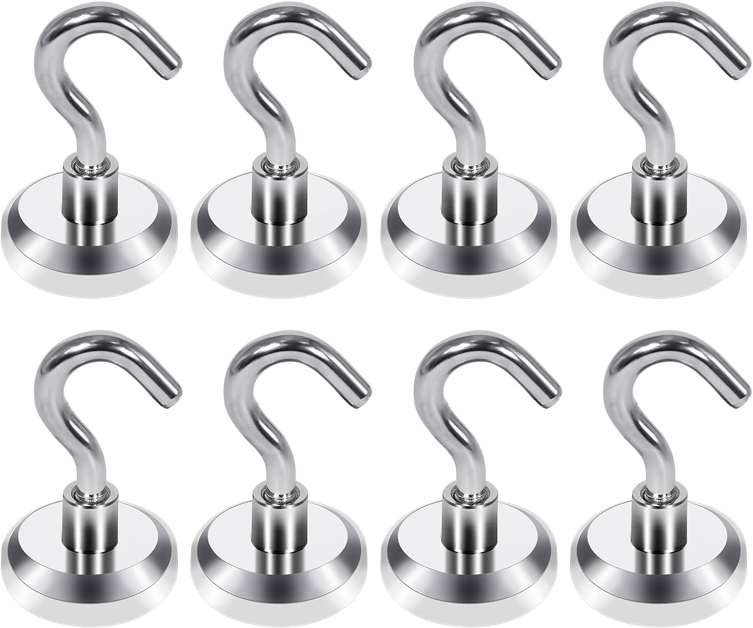 Magnetic Hook, Neodymium Magnetic Hook, Magnetic Hook, Magnets with Hook, Super Strong Neodymium Magnetic Hook, Use: Kitchen, Bathroom, Garage, Office, Magnet Holding Force, 40 lbs (25 mm-8 Pack)