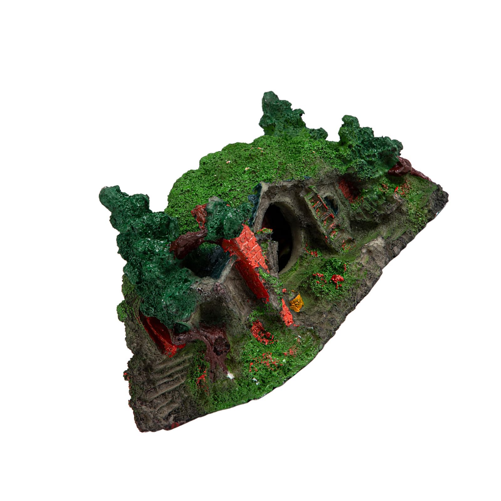 Oxxggkao Hobbitt House Aquarium Ornament Pet Cave House, Hollow Resin Habitat Shelter For Fish Aquariums, Small Pets And Turtles Decor Vivarium Shelter Terrarium Ornament Aquarium Cave Small Pet Supplies Turtle Habitat Fish