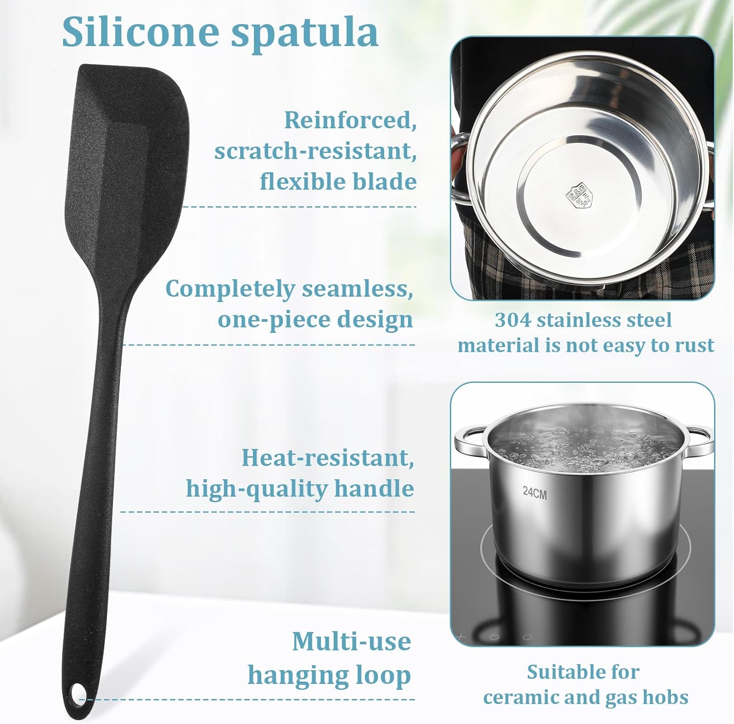 Double Boiler Pot Set, 3500ML/3.1QT Melting Bowl with Scale, 5000ML/ 4.5QT Dual-Handle Pot, Stainless Steel Double Boiler Set with Silicone Spatula, for Butter, Chocolate, Wax