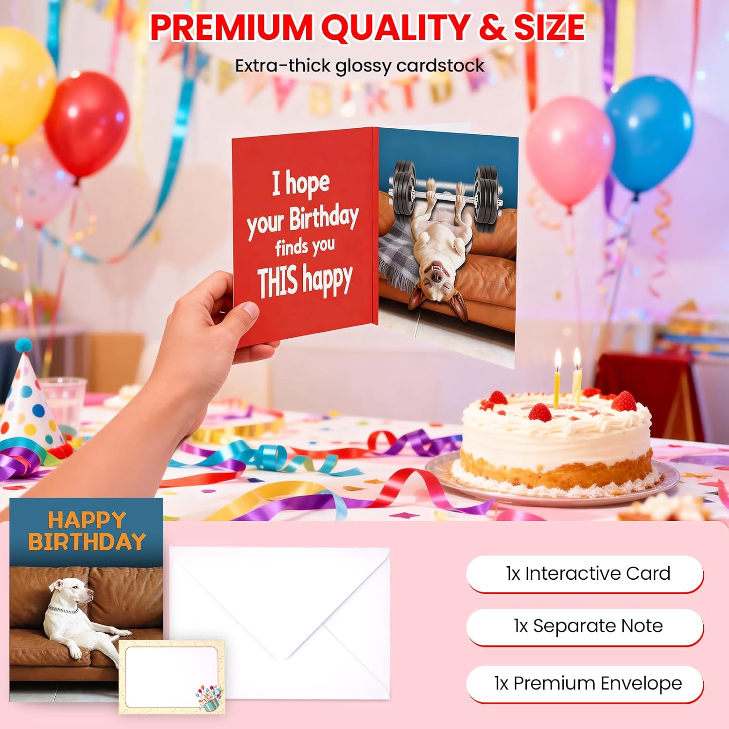 Funny Birthday Card with Sound & Motion, Hilarious Dog Design – Happy Birthday Gift for Women, Men, Friends & Family - Image 8